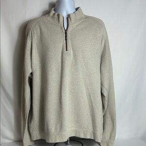 Tommy Bahama Men’s Size XL Tan Color Quarter Zip Sweater Thick Sweatshirt